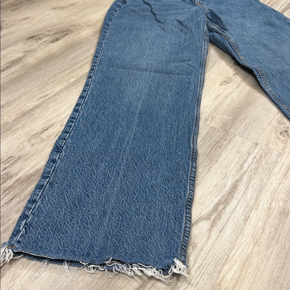 Abercrombie & Fitch Curve Love Denim | The Loose High Rise Raw Hem Jeans | Sz 2L - Picture 5 of 9